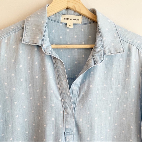 SOLD Cloth & Stone | Polka Dot Chambray Dress - Picture 9 of 10